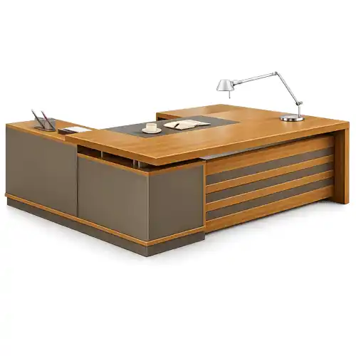 Contemporary office table setup for managers in Qatar.