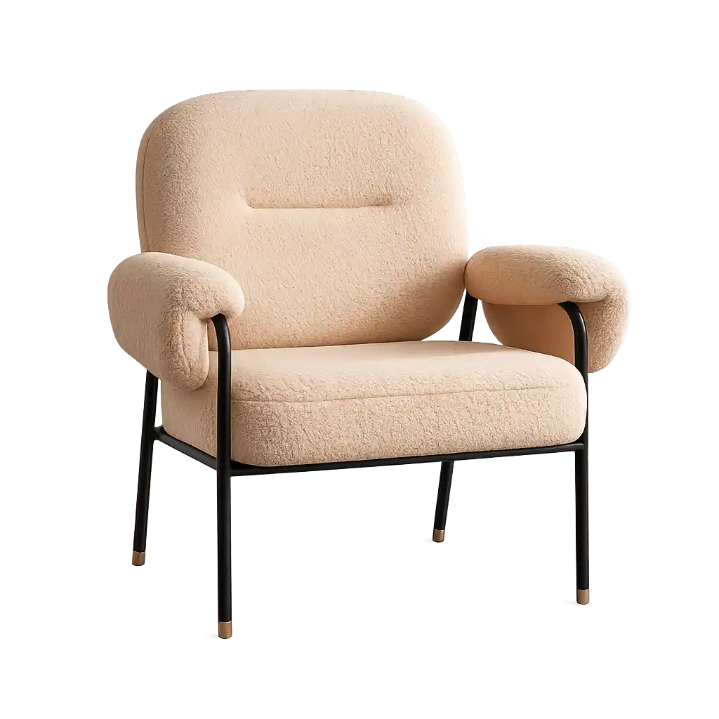 Comfortable lounge chair with premium fabric finish.
