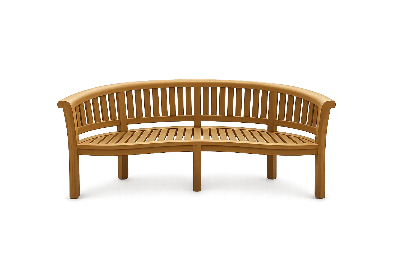Wooden outdoor bench for garden and outdoor seating.