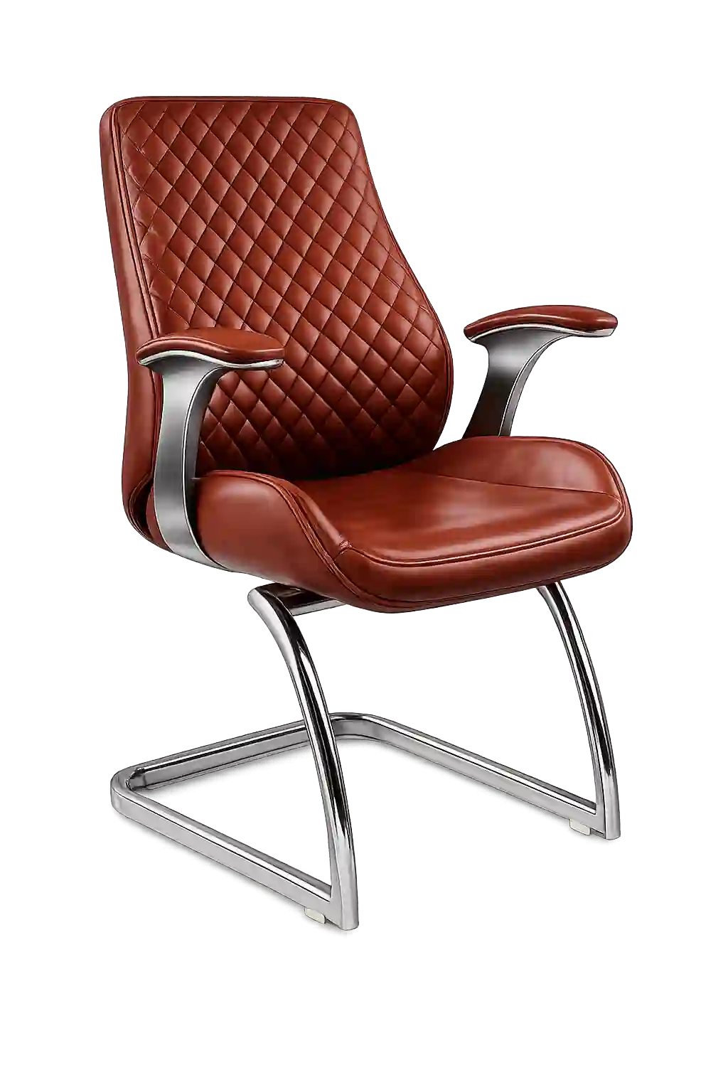 Brown conference chair from visitor chairs suppliers in Qatar.