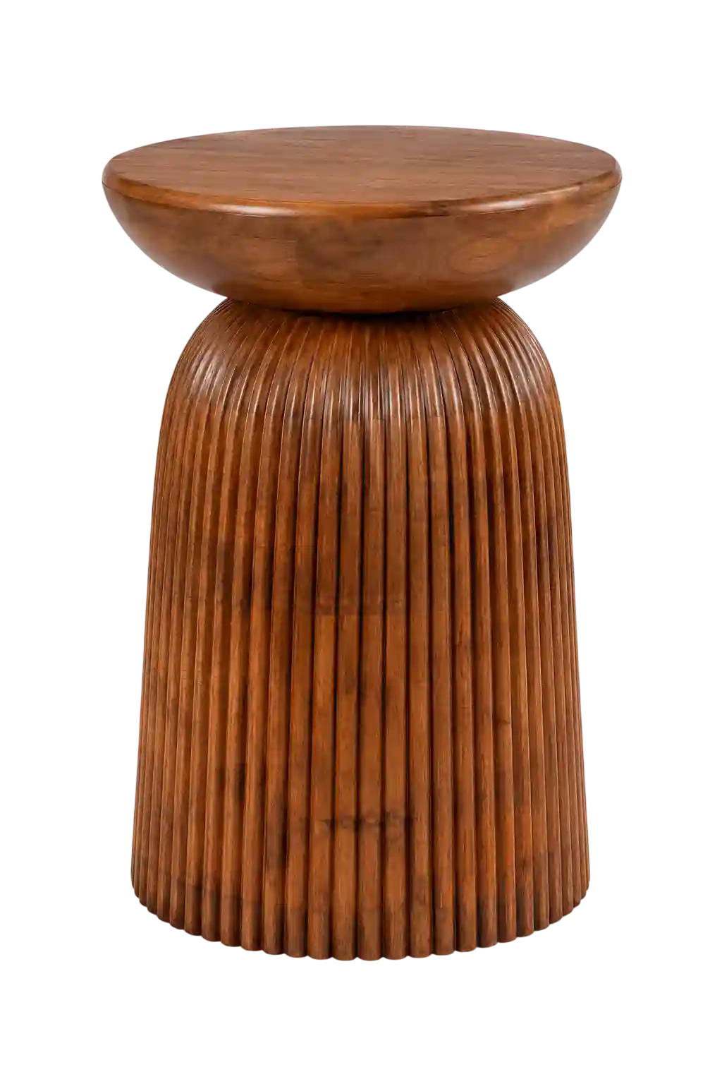 Fluted wooden accent side table.