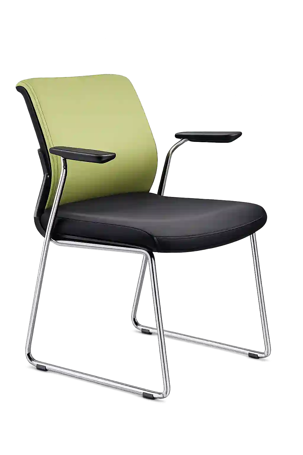 Green upholstered training chair.