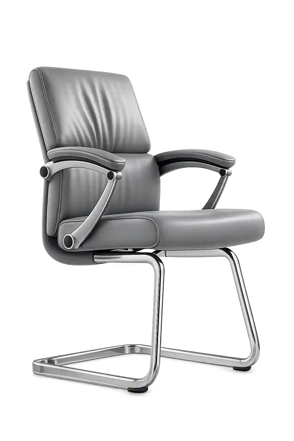 Grey leather visitor chair from visitor chairs suppliers in Qatar.