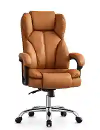 Luxury brown manager chair with plush cushioning.