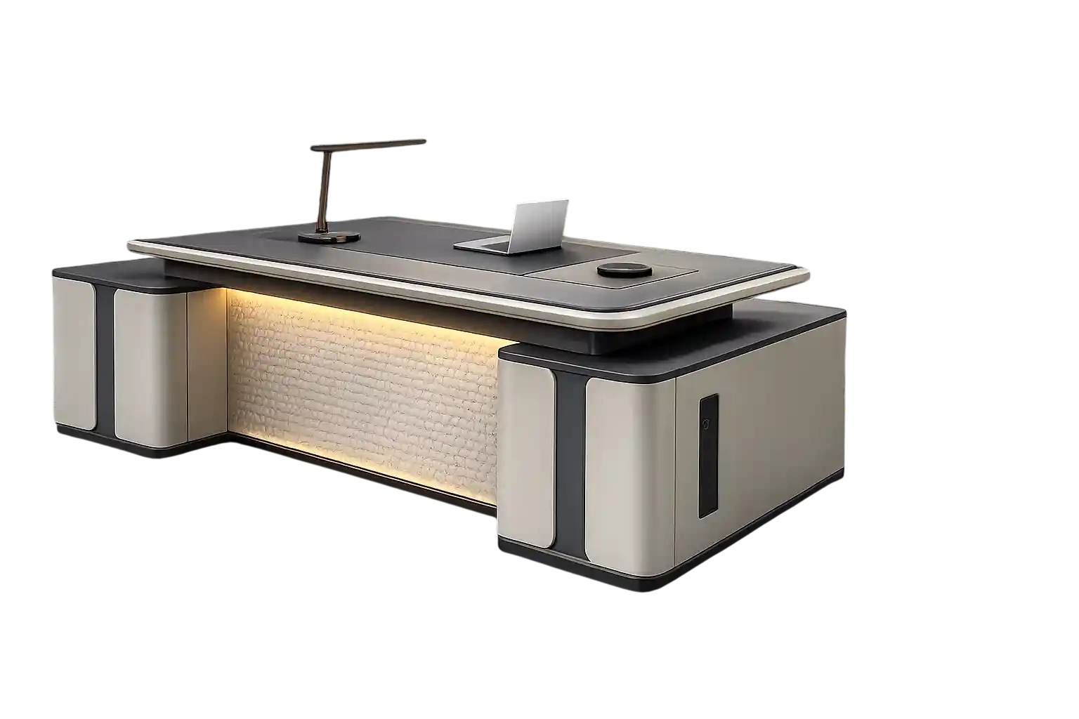 Luxury executive office desk with contemporary design and premium finish.