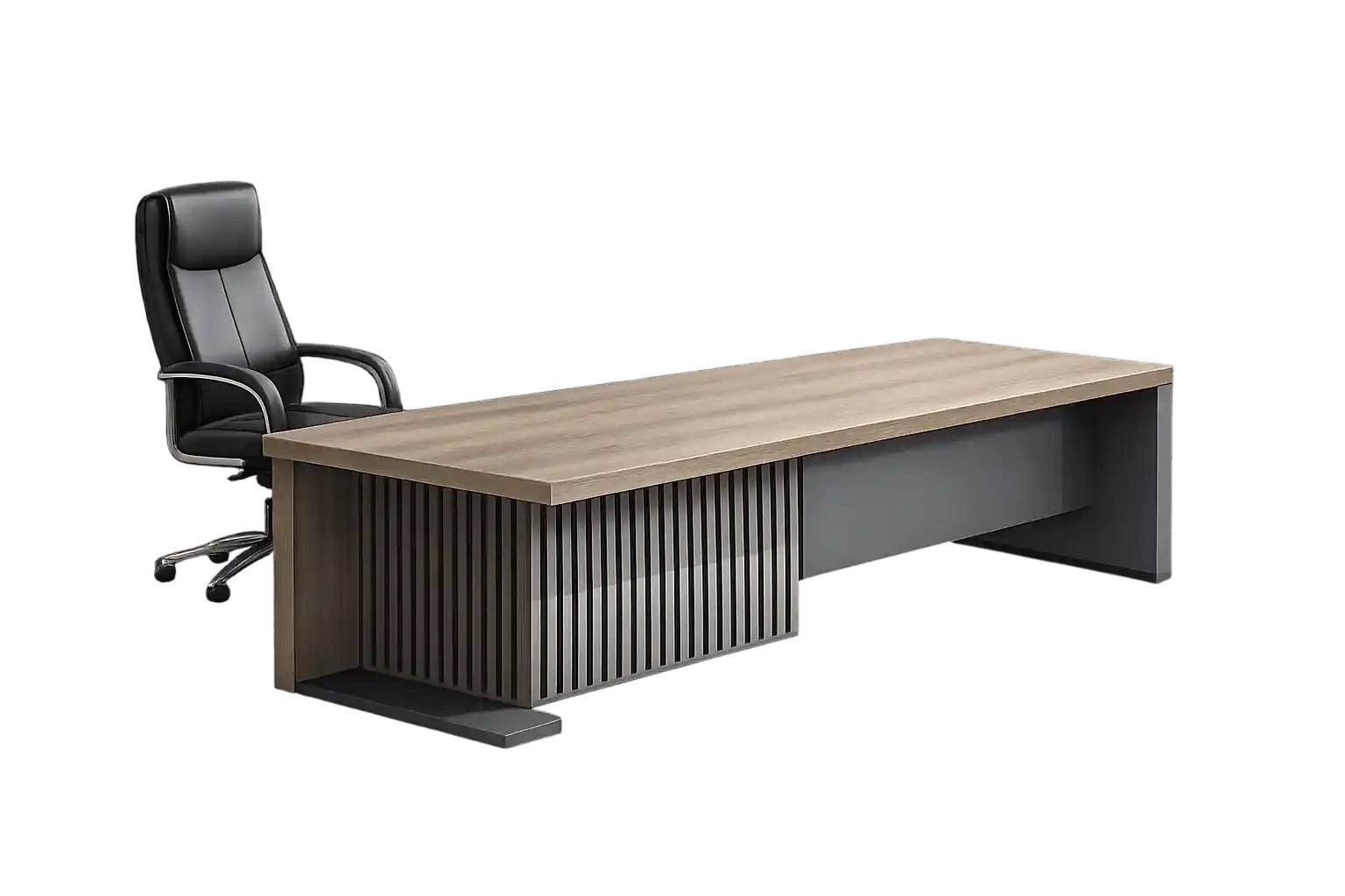 Modern executive office desk manufactured by wooden furniture manufacturers in Qatar.