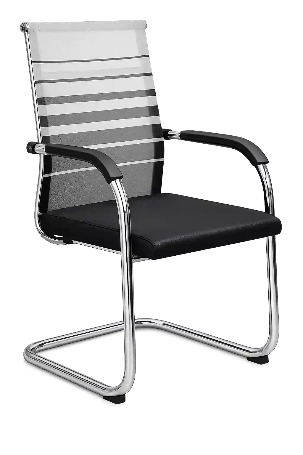 Modern mesh visitor chair with chrome frame for offices from trusted visitor chairs suppliers in Qatar.