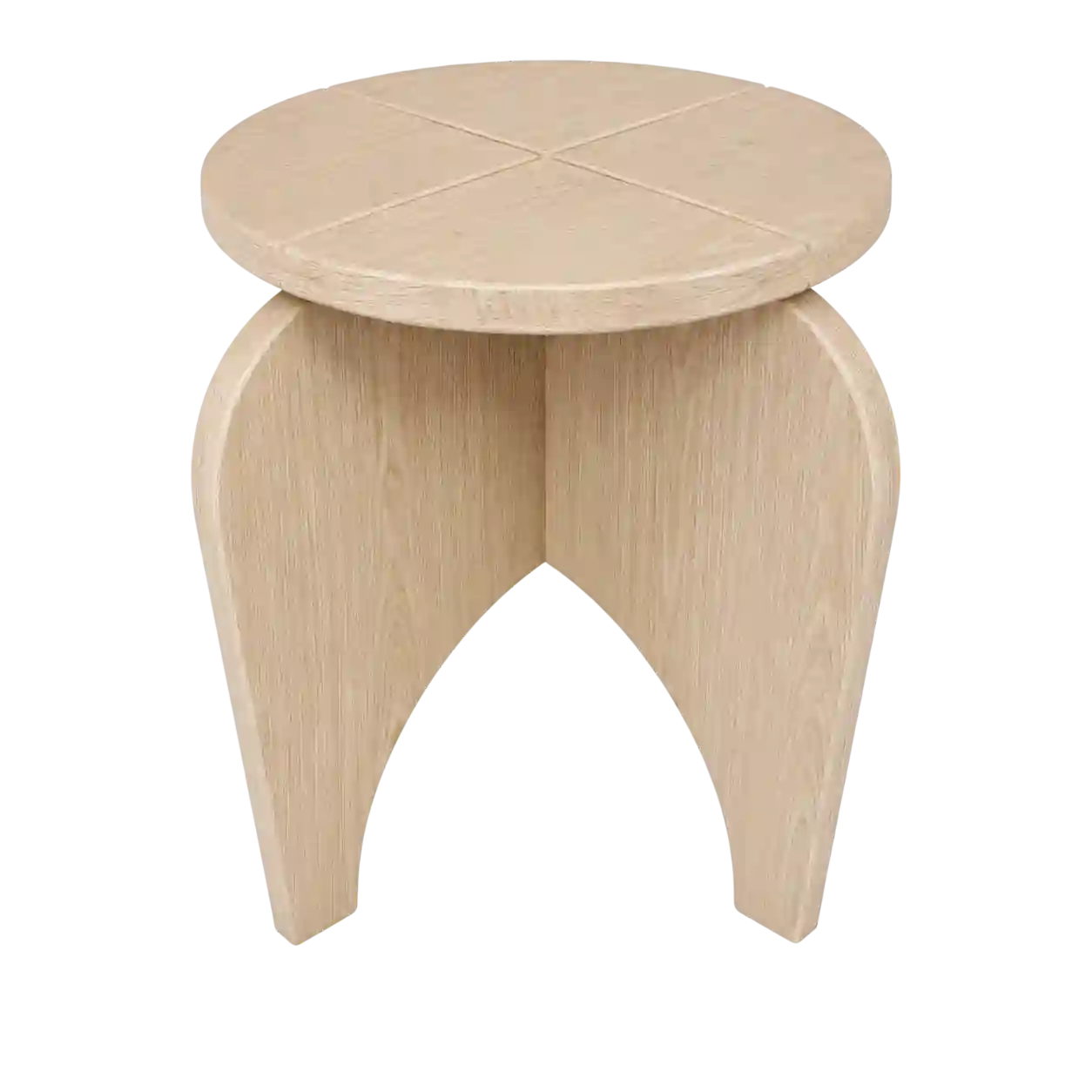 Modern round wooden side table from trusted wooden side table suppliers in Qatar.