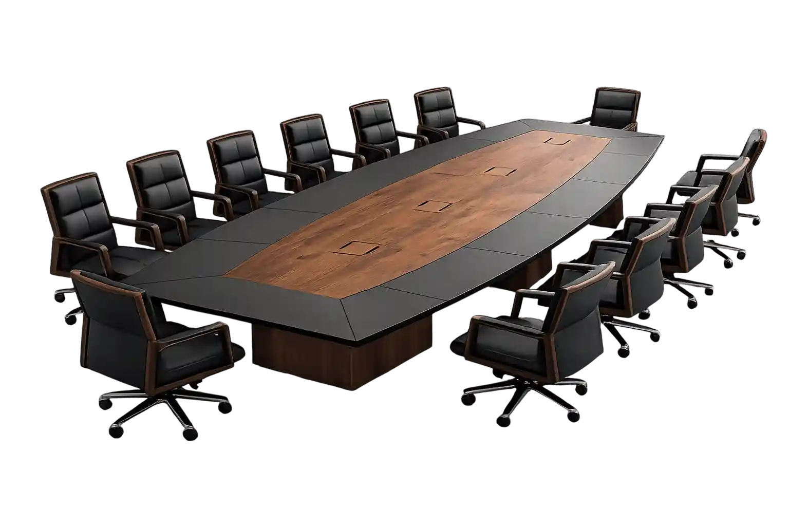 Premium conference table set crafted by wooden furniture manufacturers in Qatar.