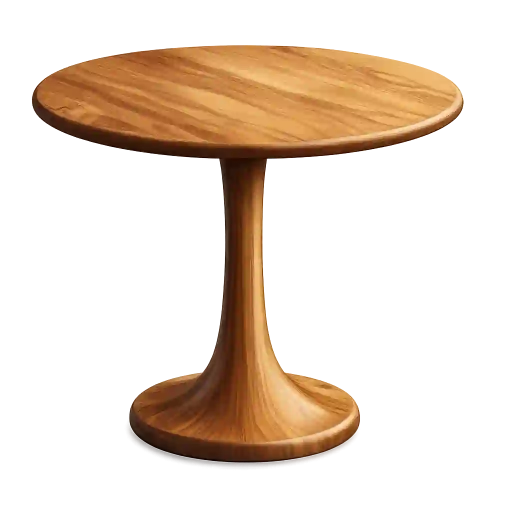 Premium round pedestal wooden side table from trusted wooden side table suppliers in Qatar.