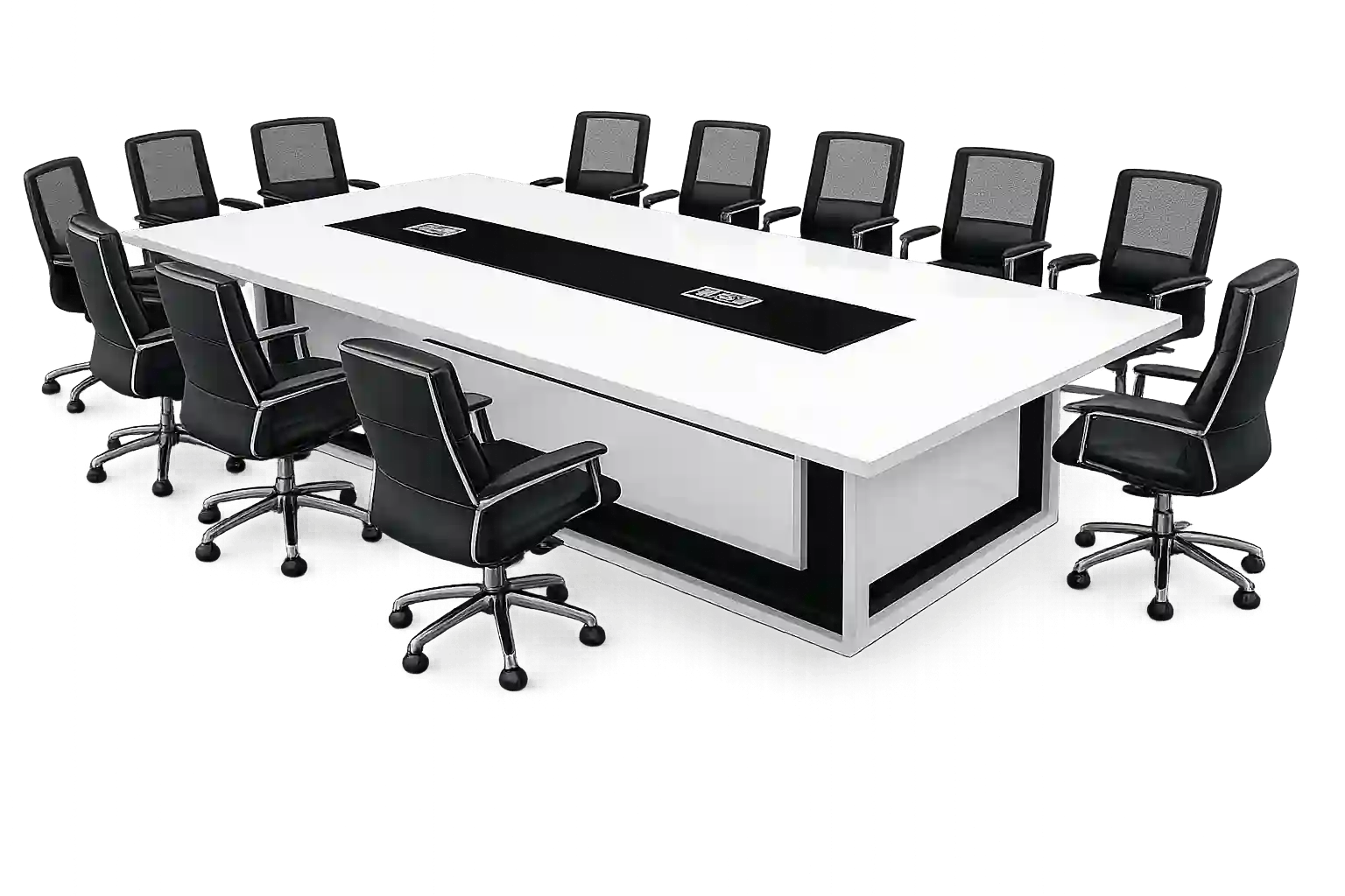 White executive boardroom table supplied by executive boardroom table suppliers in Qatar.