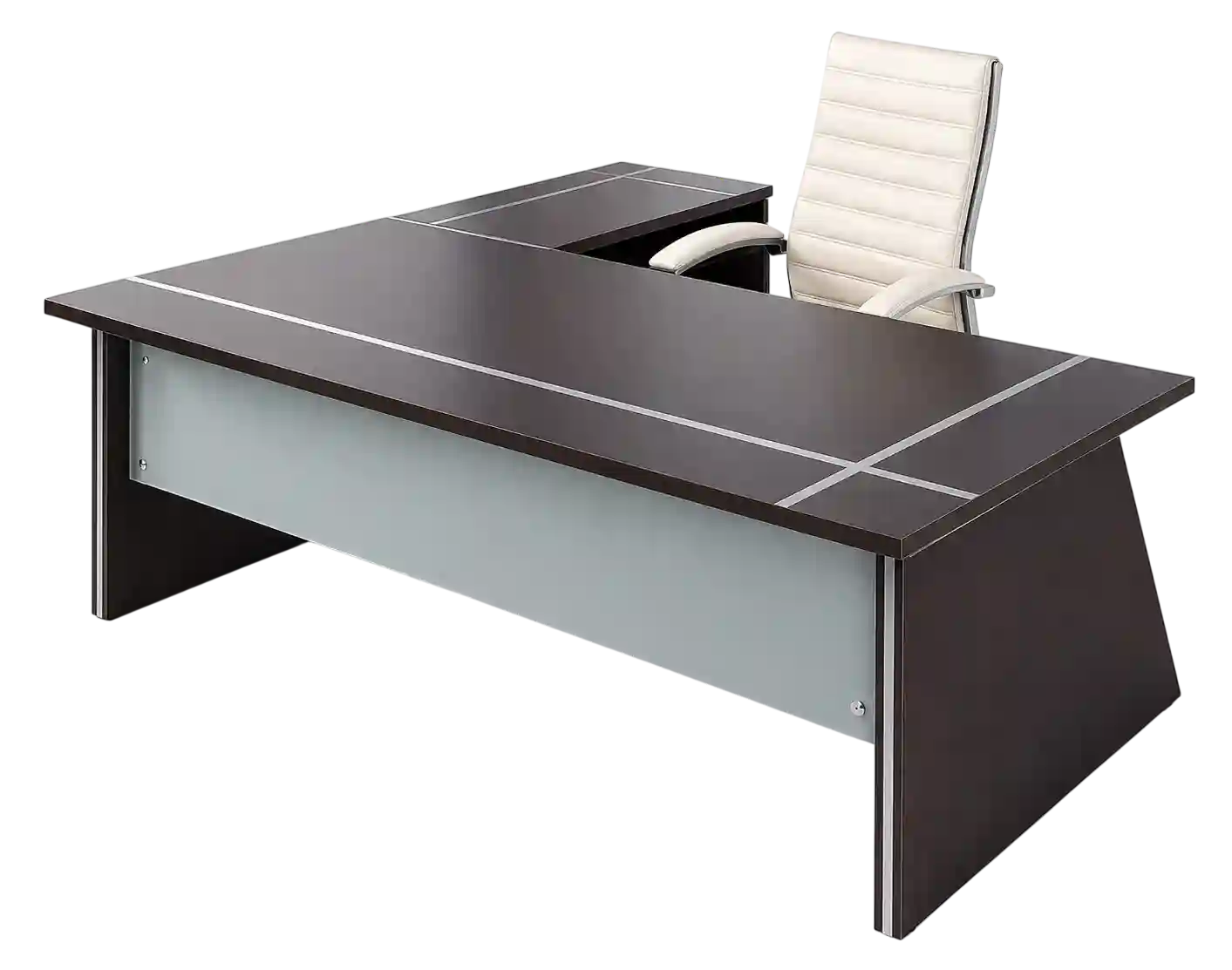 Modern executive office desk with side return for office desks in Doha.