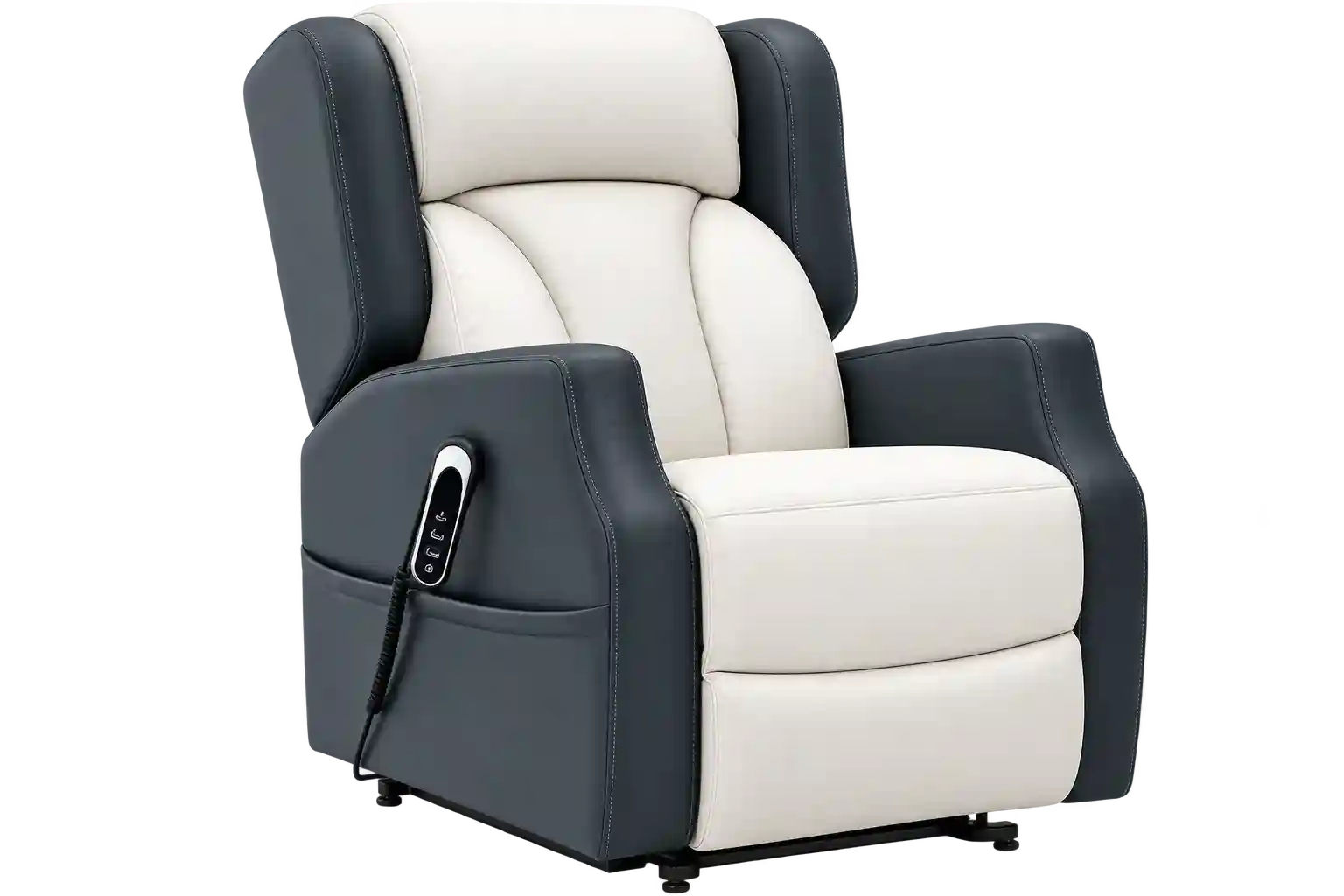 Adjustable electric recliner chair Qatar with side control and padded support.