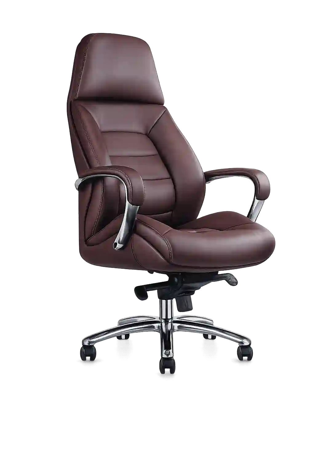 Brown leather executive chair for professional office use.