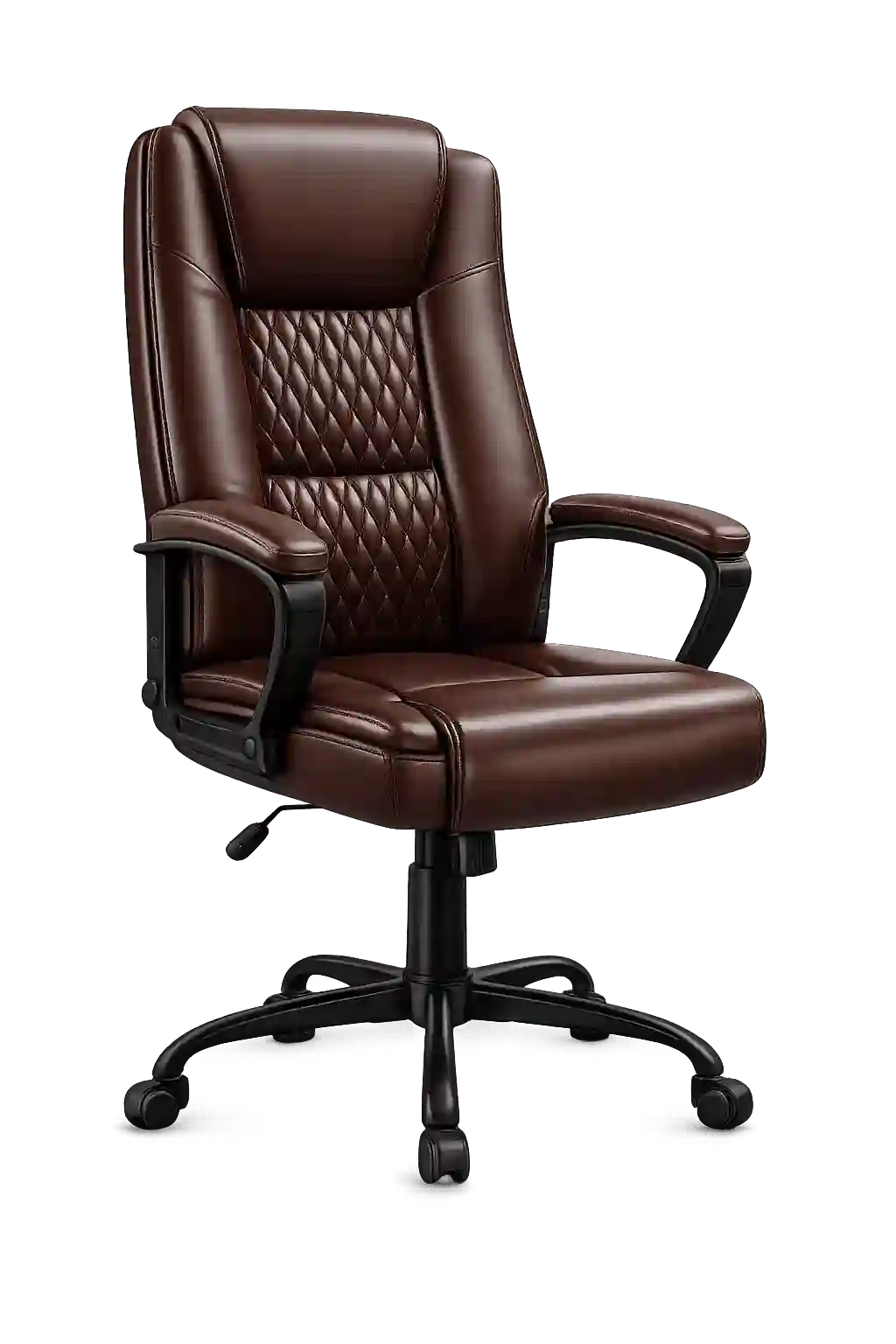 Classic brown leather executive chair.
