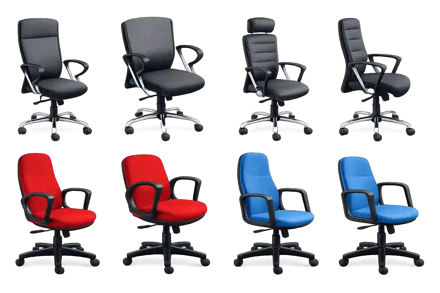 Executive office chair collection in multiple colours from trusted executive chair suppliers in Qatar.