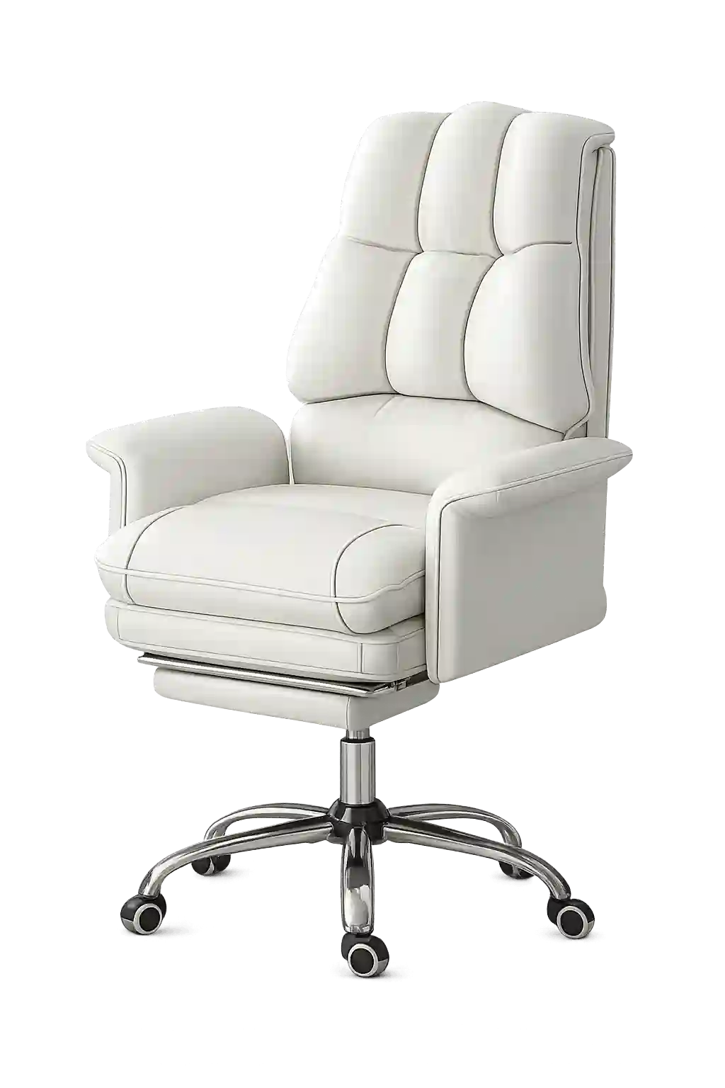 White executive swivel office chair.