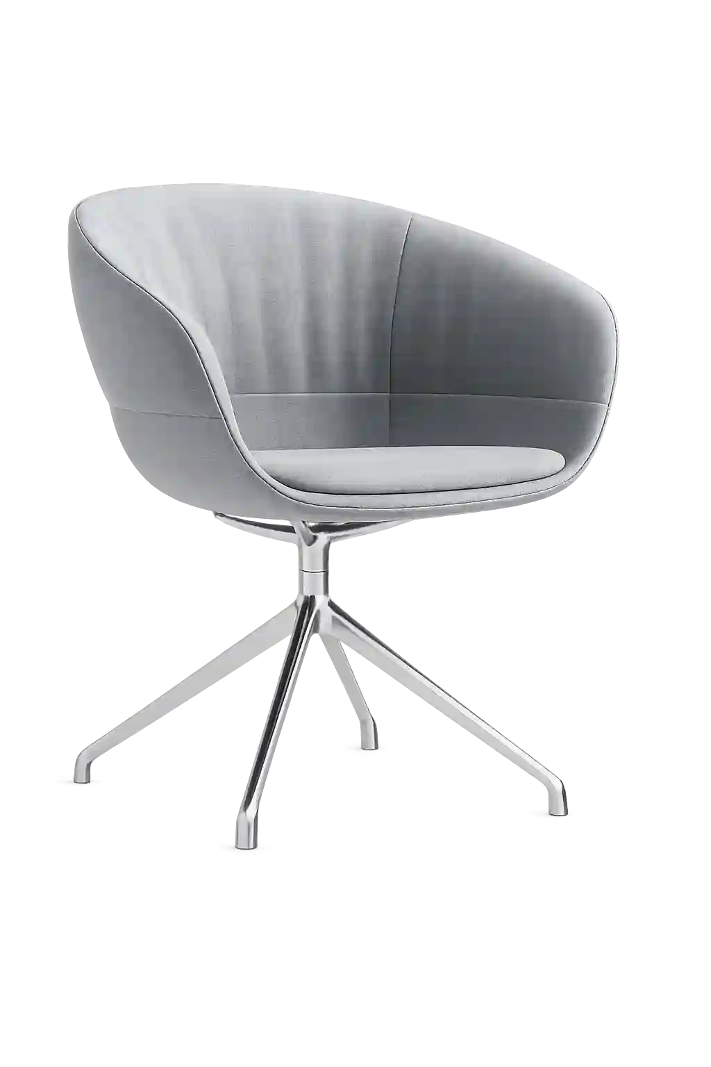 Grey lounge chair for reception and office spaces.