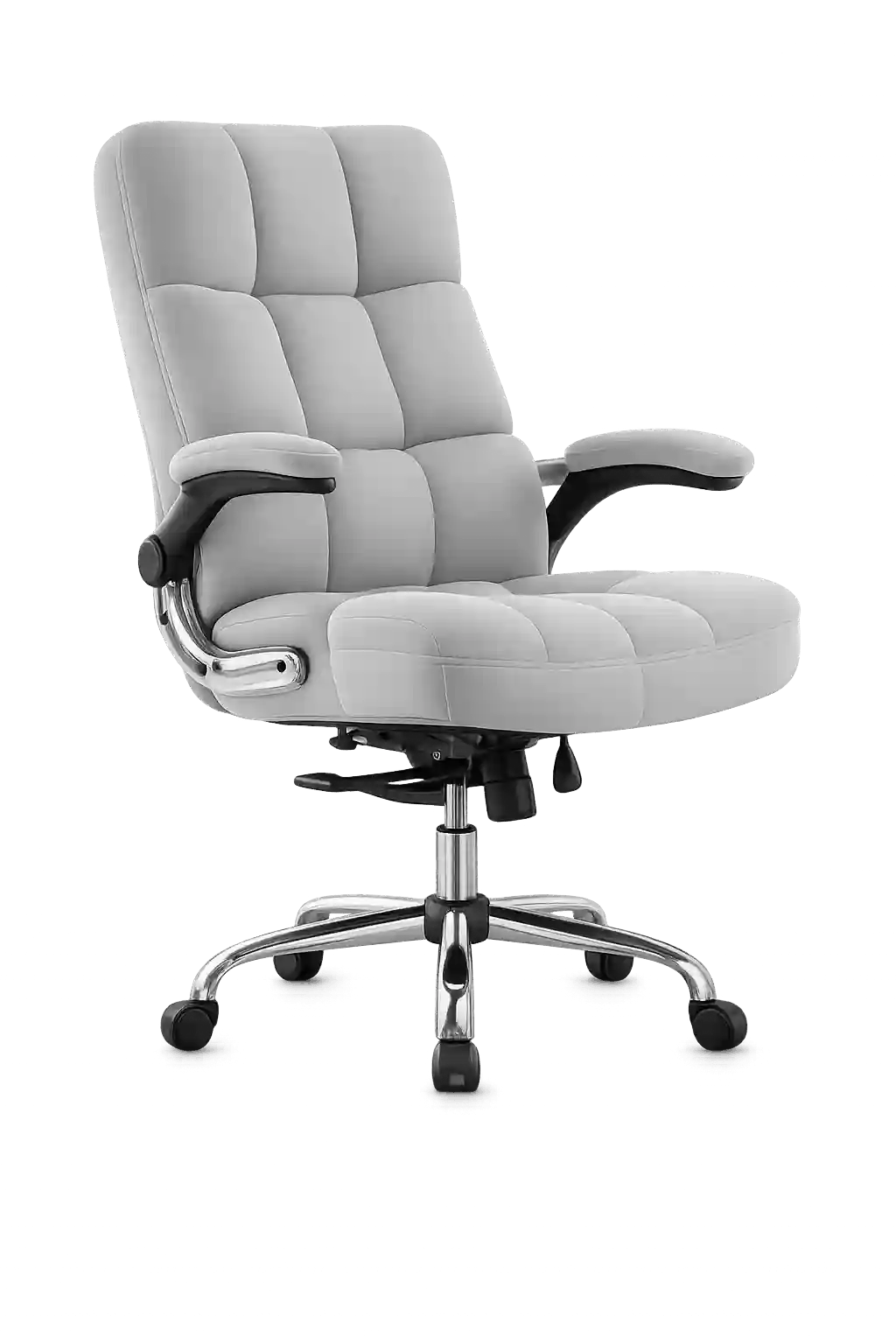 Grey padded executive office chair.