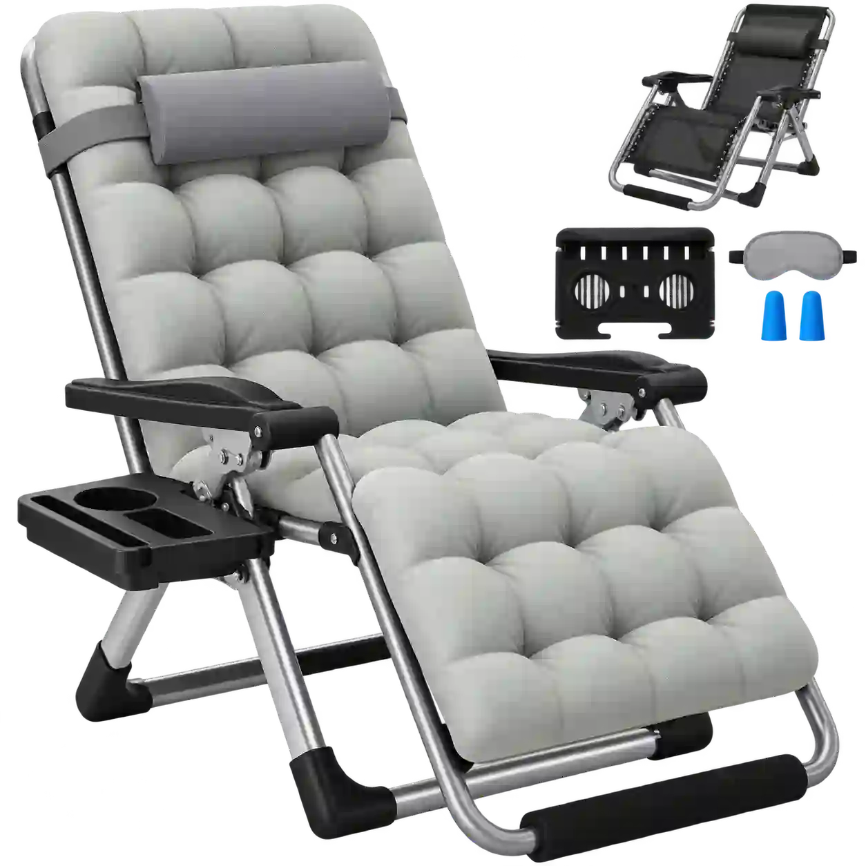 Massage Recliner Chair Qatar with padded back and footrest.