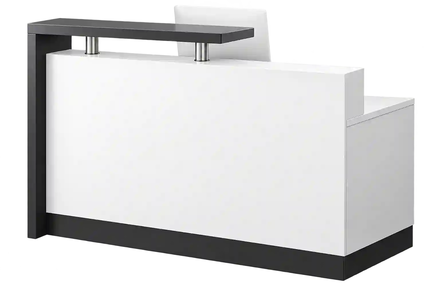 Modern white office desk design suitable for professional workspaces in Qatar.