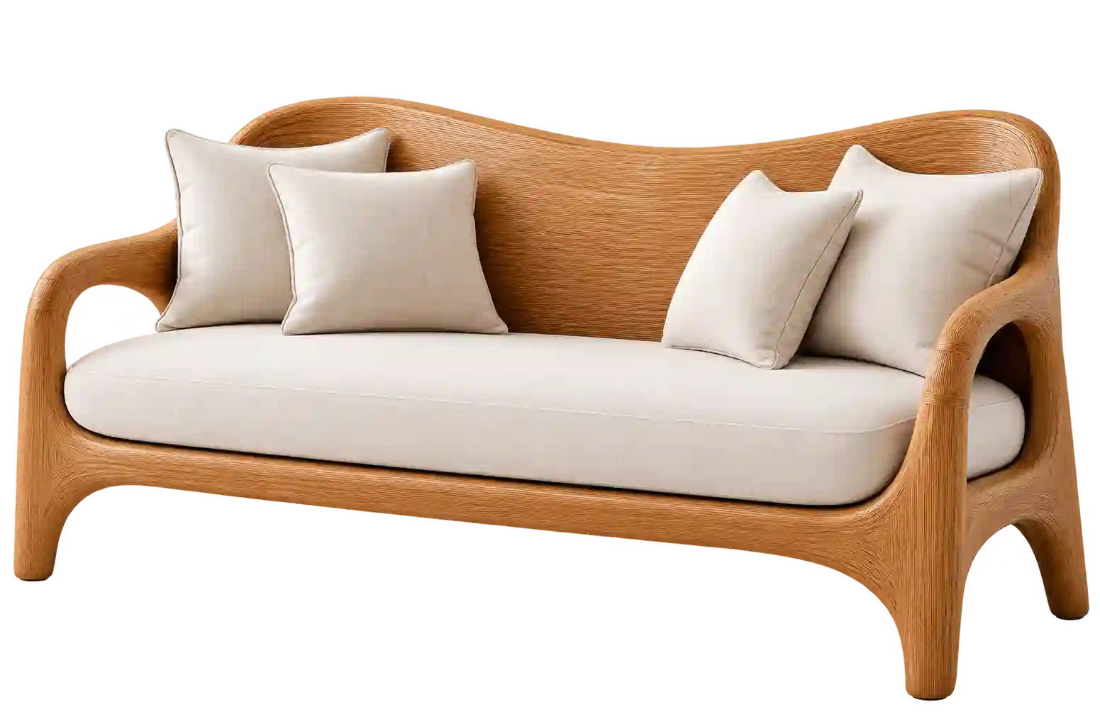 Brown wooden sofa from Wooden Sofa in Qatar.