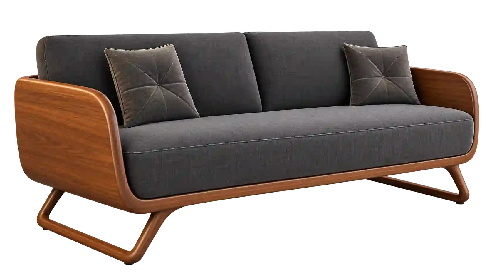 Charcoal wooden sofa available with Wooden Sofa in Qatar.