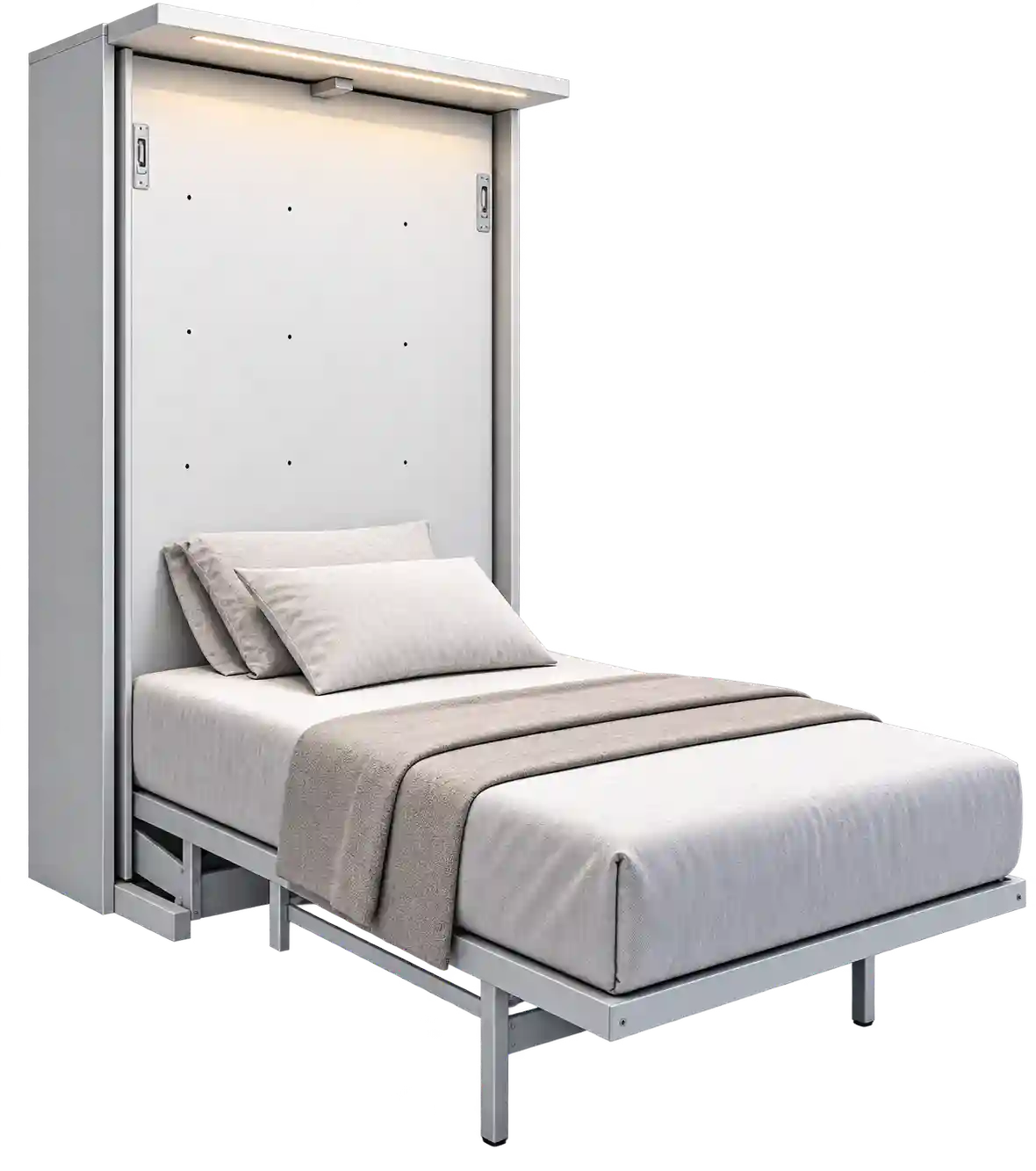 Compact white Murphy bed from Murphy Bed Suppliers in Qatar.