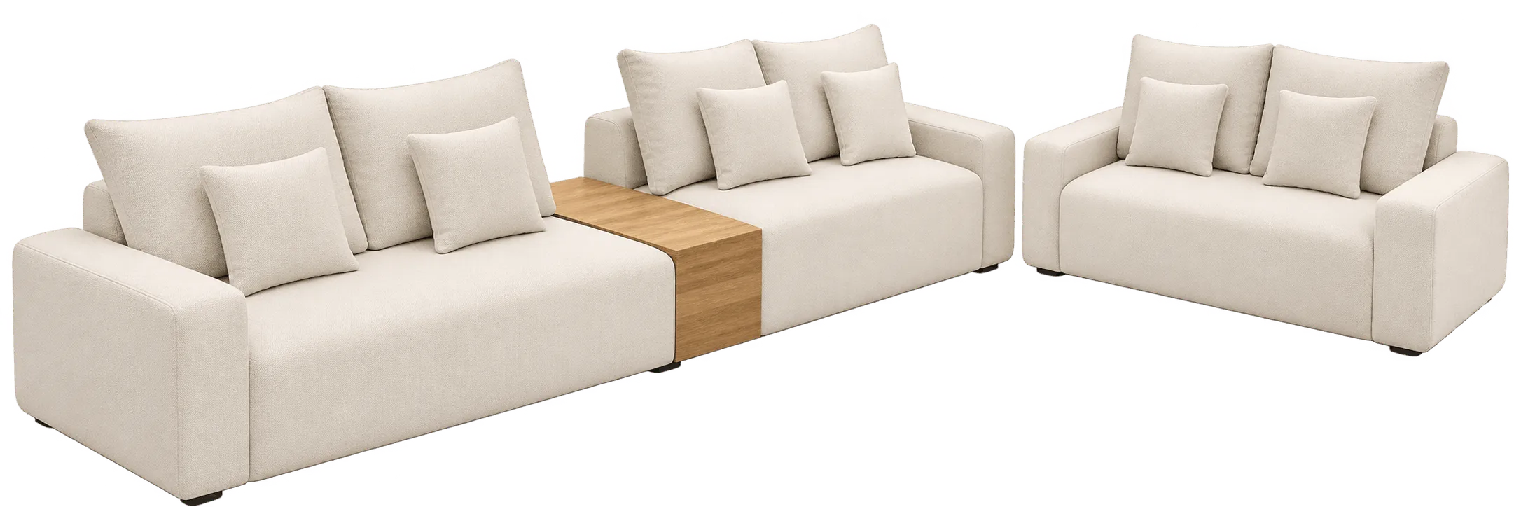 Cream modular sofa Qatar style seating arrangement with separate sections.