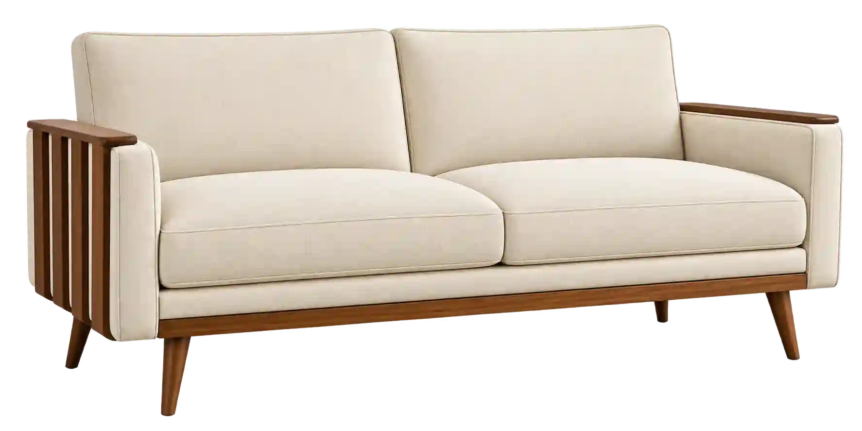 Cream wooden sofa from Wooden Sofa in Qatar.