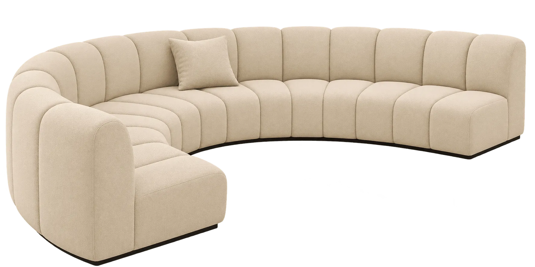 Curved modular corner sofa for modular sofa Qatar interiors.