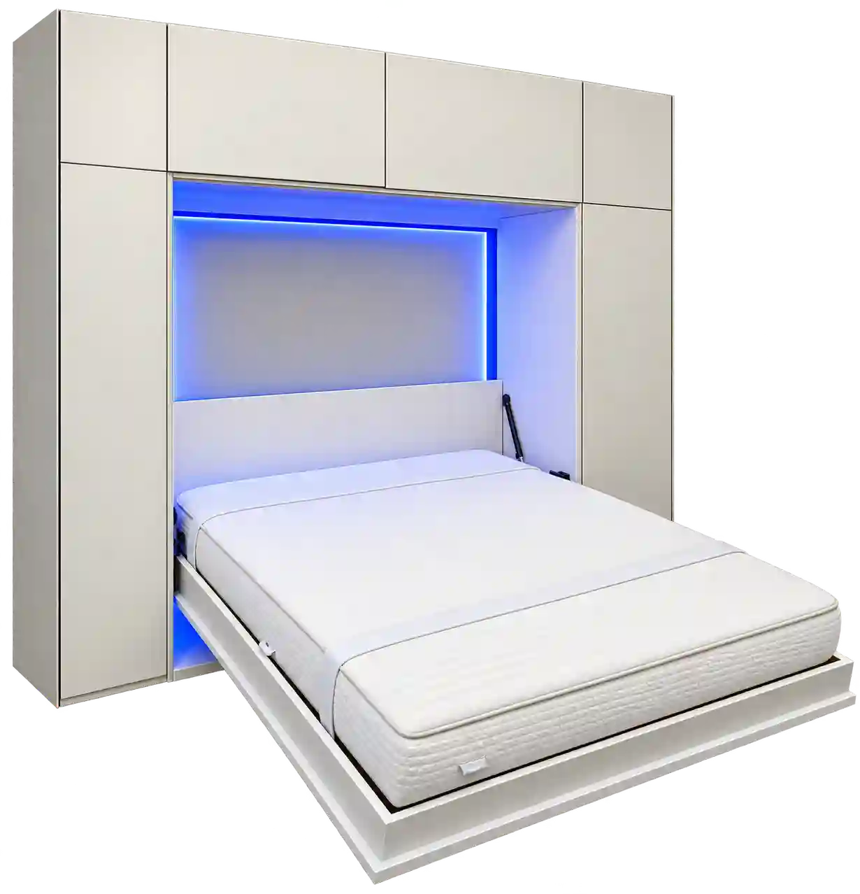 Custom built-in Murphy bed with modern cabinet design.
