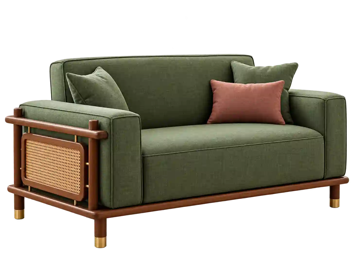 Green wooden sofa for Wooden Sofa in Qatar.