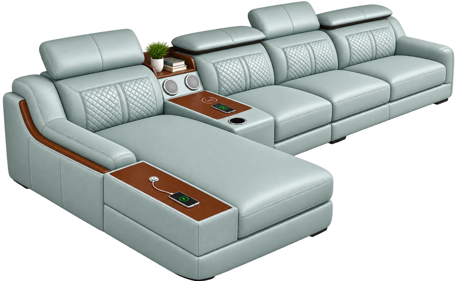 Grey recliner sectional sofa from couch suppliers in Doha.