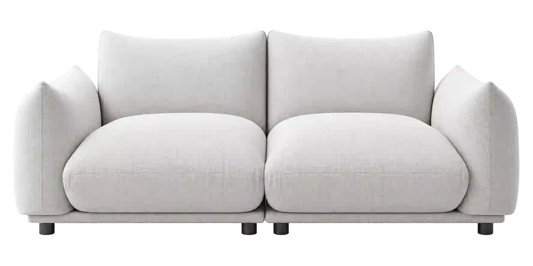 White three-seat sofa from couch suppliers in Doha for contemporary living rooms.