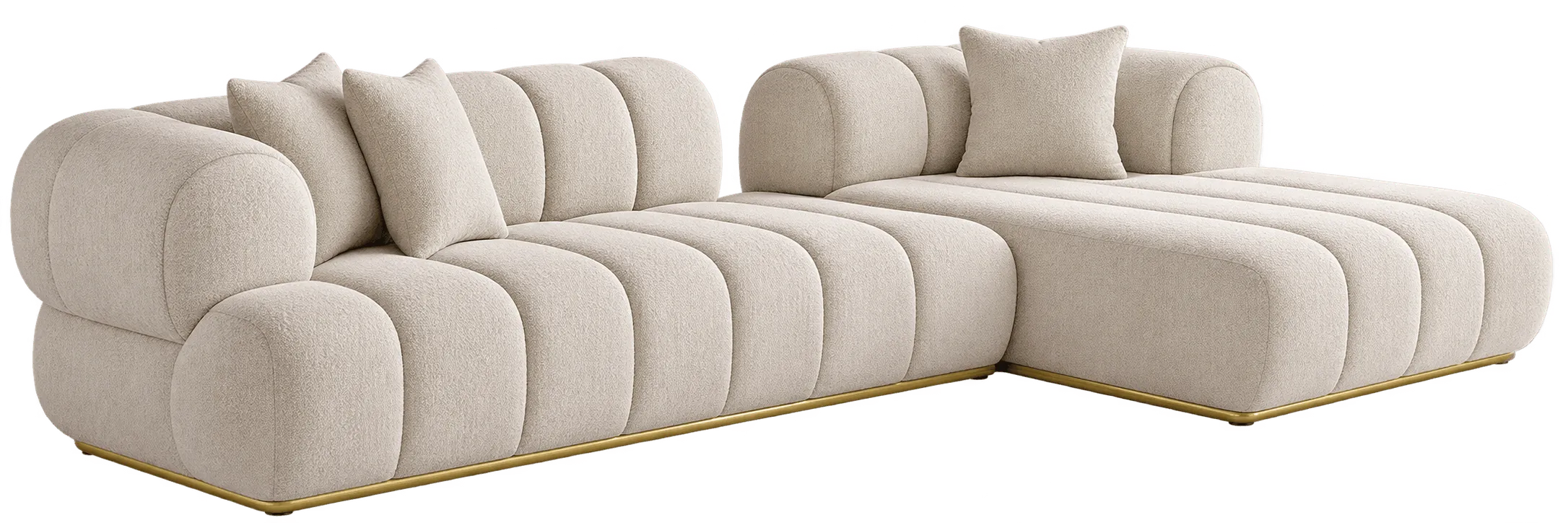 Ribbed beige modular sofa for modular sofa Qatar furniture collections.