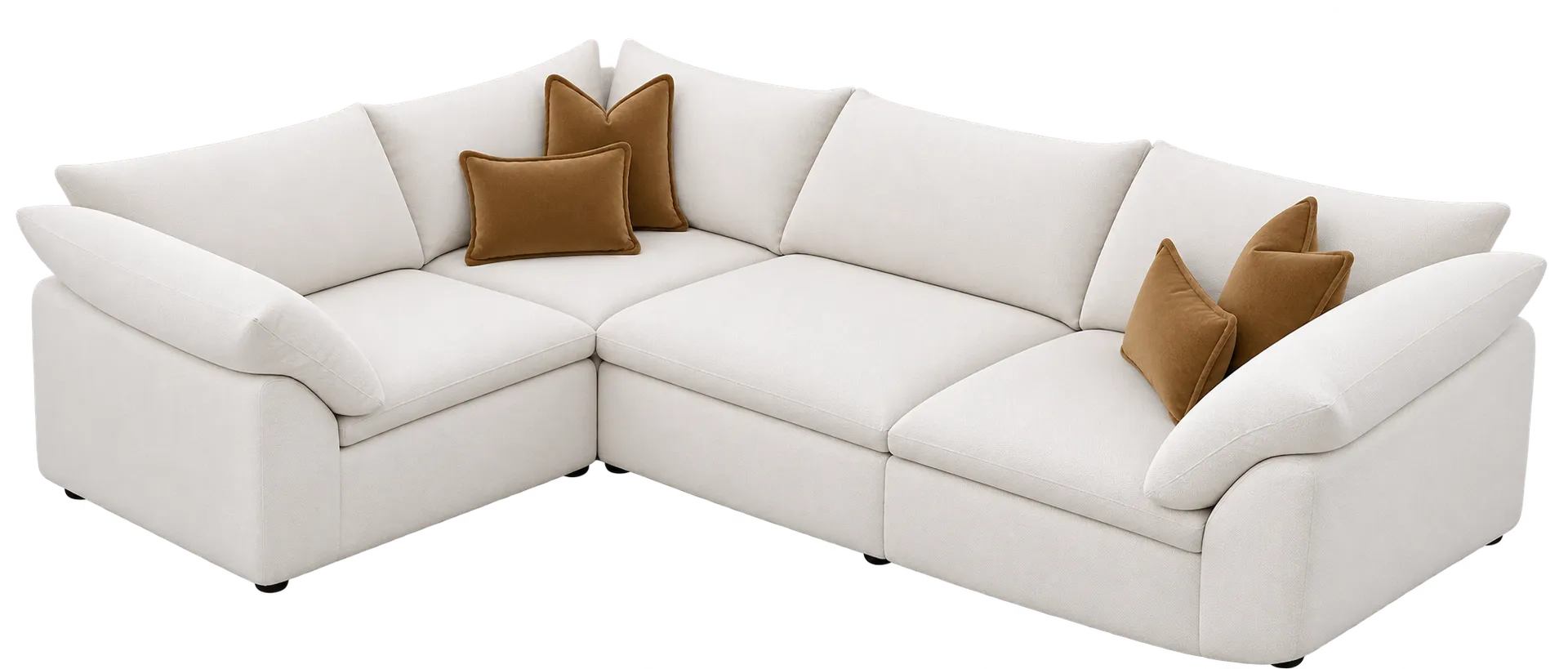White corner sofa from couch suppliers in Doha for modern living rooms.